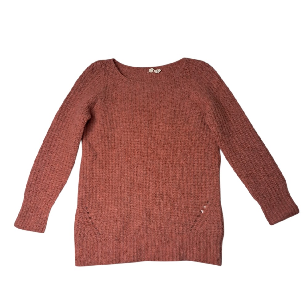 Anthropologie Moth Alpaca Wool Sweater‎ Womens XS Oversized Rust Orange Italy